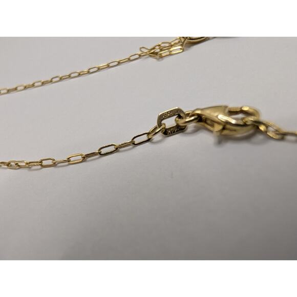 14K Yellow Gold Oval Pendant Moon Stars Diamond Accent Necklace 18" - Picture 6 of 11